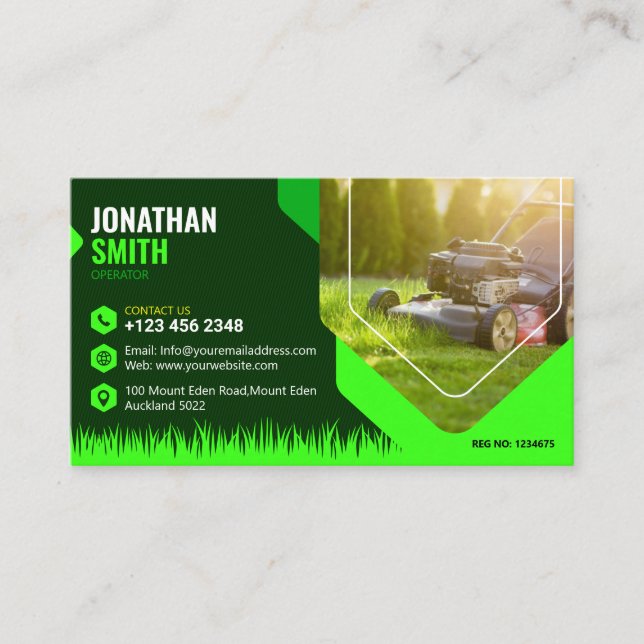Carte D'appel tonte de pelouse, Aménagement paysager, Service d' (Devant)