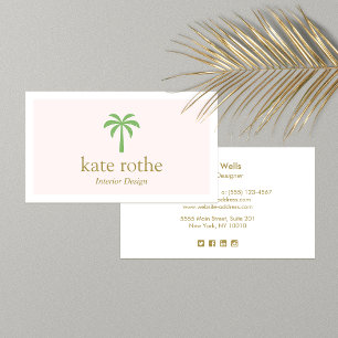 Carte d'appel Tropical Green Palm Tree