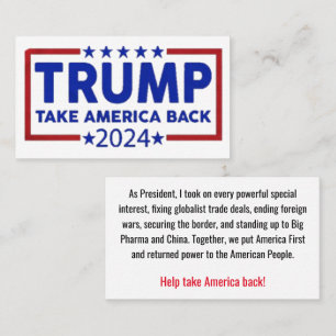 Carte D'appel Trump fait revenir l'Amérique