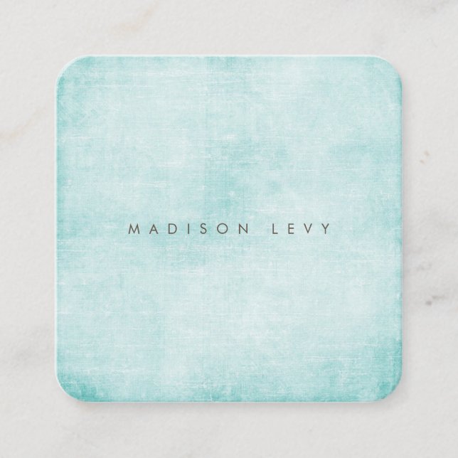 Carte D'appel Turquoise Minimaliste Distressed Texté (Devant)