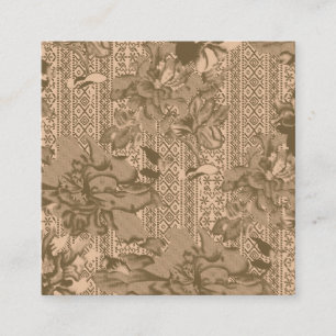 Carte D'appel Un motif floral vintage avec desi marron complexe