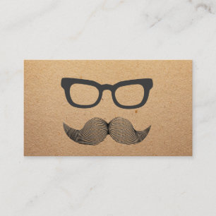 Carte D'appel Verres et moustache Papier d'emballage rustique de