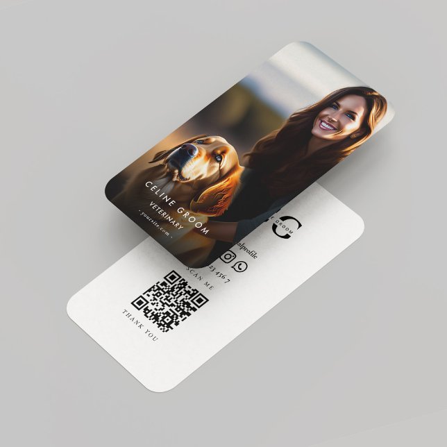 Carte D'appel Vétérinaire Garde de chambre pour animaux de compa (Veterinarian Pet Groom Care | Dog Expert Qr Calling Card
)