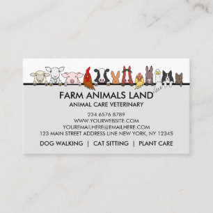Carte D'appel Vétérinaire pour animaux de ferme gris