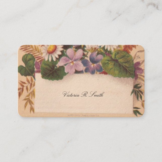Carte d'appel victorienne - Floral (Devant)