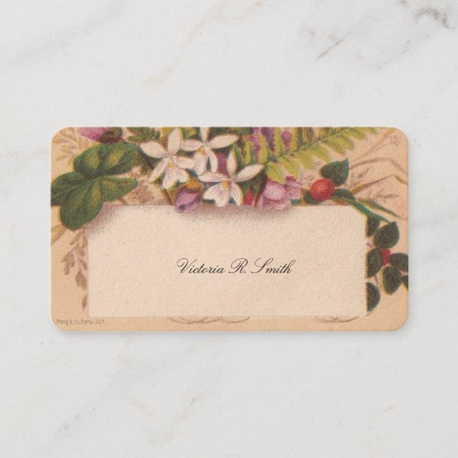 Carte d'appel victorienne - Floral (Devant)