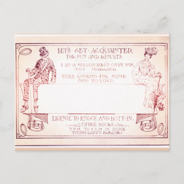 Carte d'appel victorienne millionnaire (Devant)