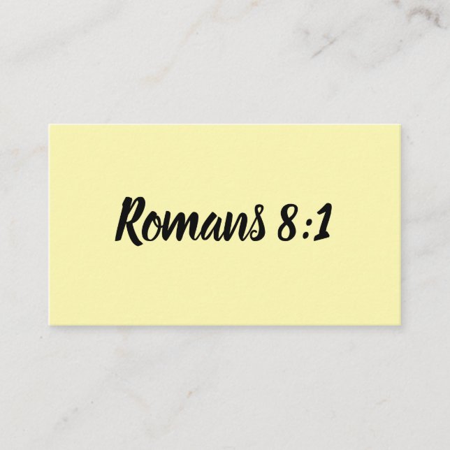 Carte D'appel Vie chrétienne Verse Bible Écriture Romains 8:1 (Devant)