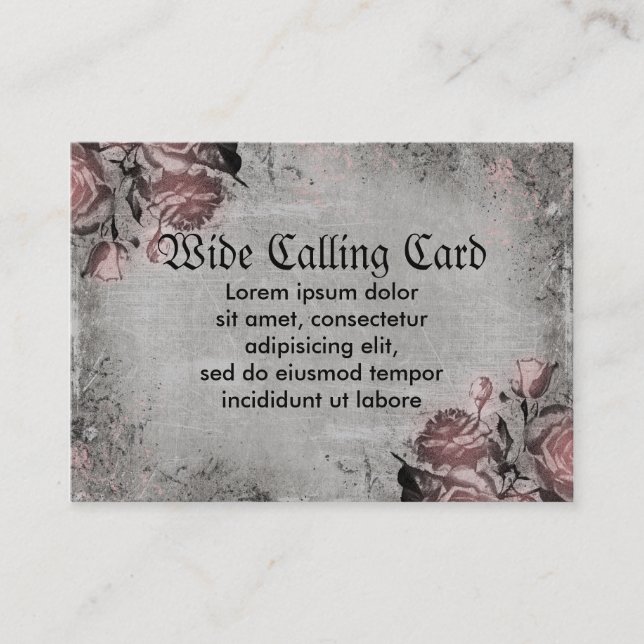 Carte D'appel Vieille clé et roses (Devant)