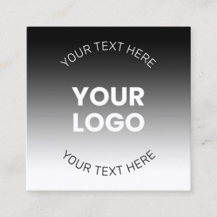Carte D'appel Votre logo   Dégradé noir & blanc moderne modifiab