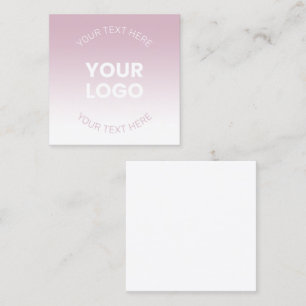 Carte D'appel Votre logo   Moderne Dusty Rose & Blanc Ombre