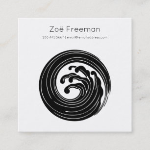 Carte D'appel Zen   Vague japonaise   Minimal