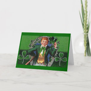 Carte Dapper Leprechaun Jour Vintage de la Saint Patrick