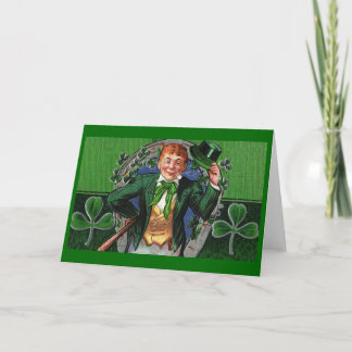Carte Dapper Leprechaun Jour Vintage de la Saint Patrick