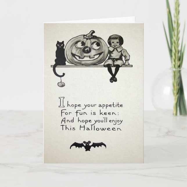 Carte d'appétit Halloween vintage (Devant)