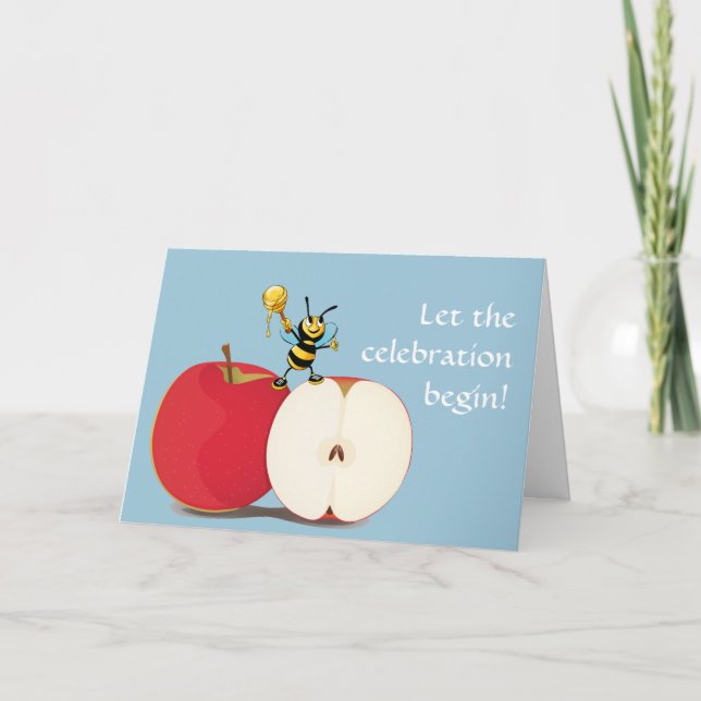 Carte d'Apple Rosh HaShana d'abeille (Devant)