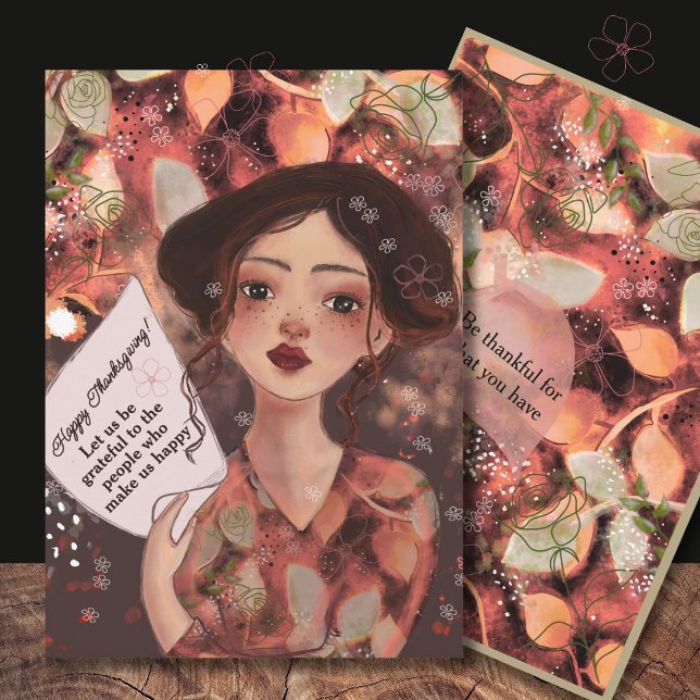 Carte d'appréciation d'action de grâce aquarelle u (Unique Watercolor Thanksgiving Appreciation Card)