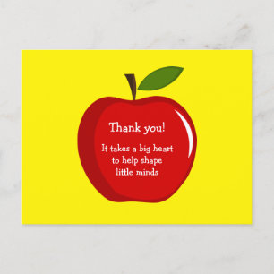 Carte d'appréciation de l'enseignant Red Apple