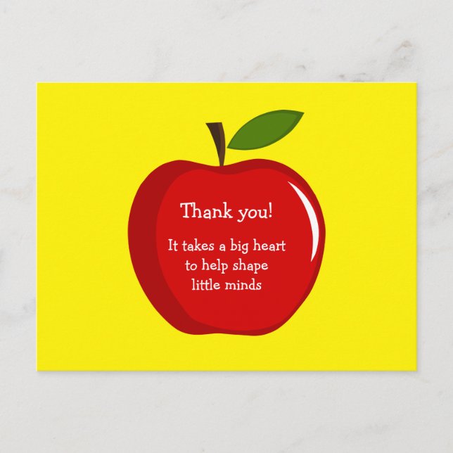 Carte d'appréciation de l'enseignant Red Apple (Devant)