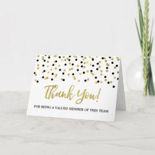 Carte d'appréciation des employés Dots d'or noir