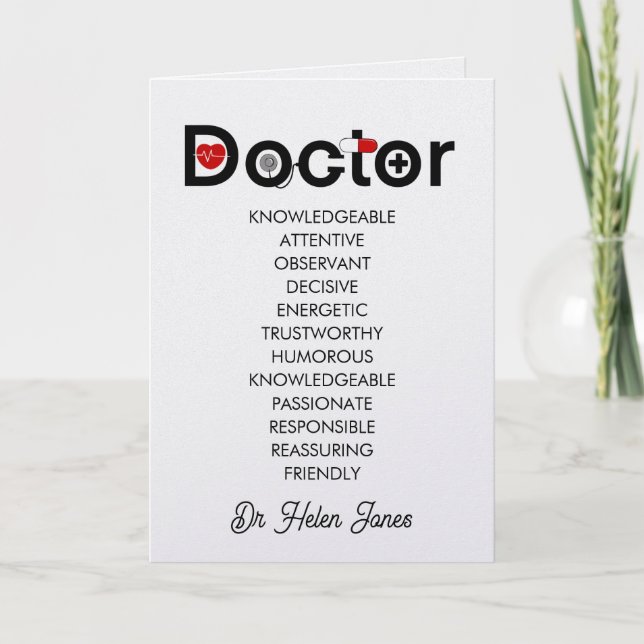 Carte d'appréciation du médecin (Devant)