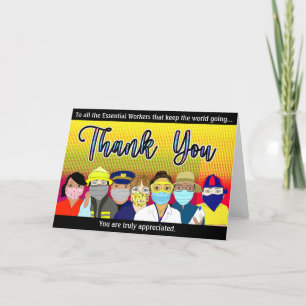 Carte d'appréciation du Merci pour les travailleur