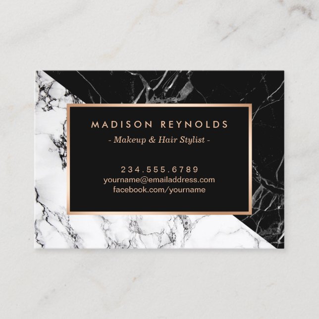 Carte d'après-garde du salon de beauté en marbre b (Devant)