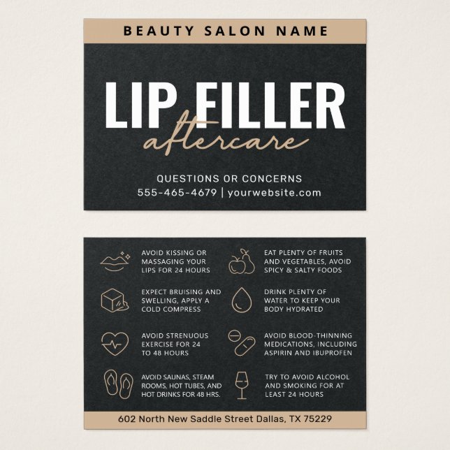 Carte d'après-garde Premium Black Luxury Lip Fille (Devant & derrière)