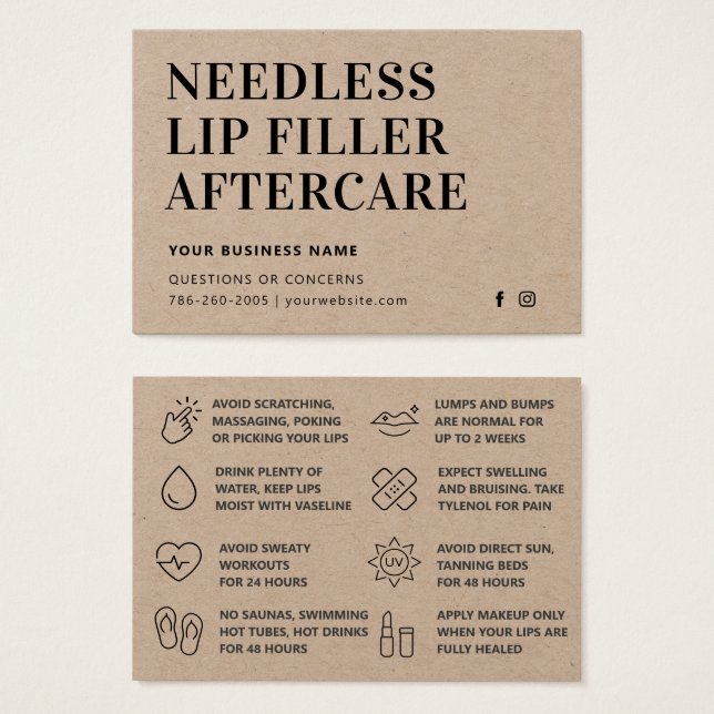 Carte d'après-garde Premium Kraft Needles Lips (Devant & derrière)