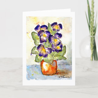 Carte d'aquarelle à volets mauves