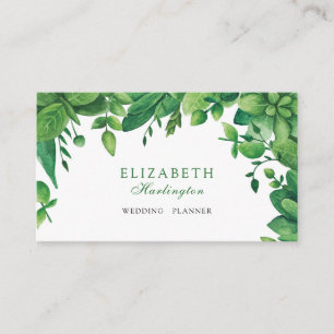 Carte d'aquarelle botanique verte. Jardin verdoyan