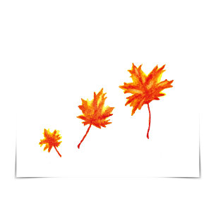 Carte d'aquarelle Feuilles d'érable "Juste parce q
