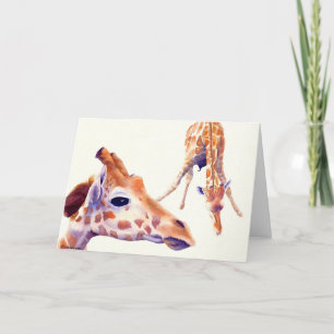 Carte d'aquarelle Giraffe