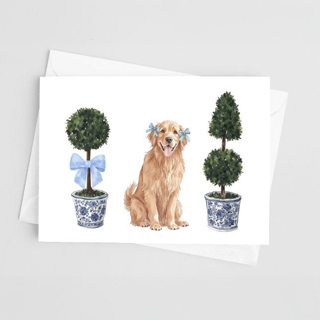 Carte d'aquarelle Golden Retriever Puppy Topior (Créateur téléchargé)