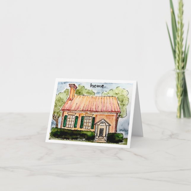 Carte d'aquarelle Little Orange Cottage (Devant)
