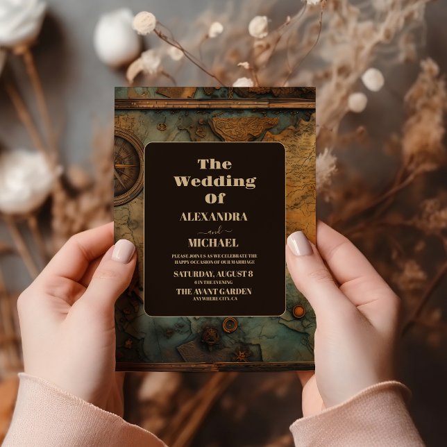 Carte d'aquarelle Mariage de voyage (Créateur téléchargé)