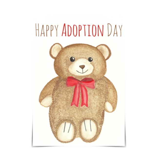 Carte d'aquarelle Opa Bear Hug "Happy Adoption Day (Créateur téléchargé)