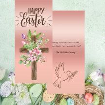 Carte d'aquarelle religieuse de Pâques Floral Cros