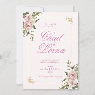 Carte d'aquarelle rose