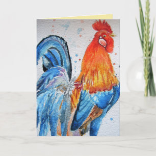 Carte d'aquarelle rouge vif