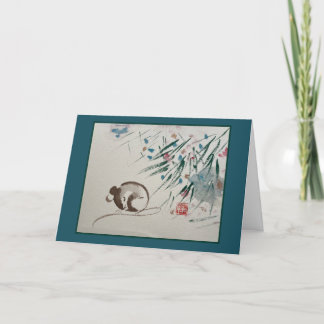 Carte d'aquarelle Souris de Noël