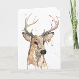 Carte d'aquarelle Stag Deer