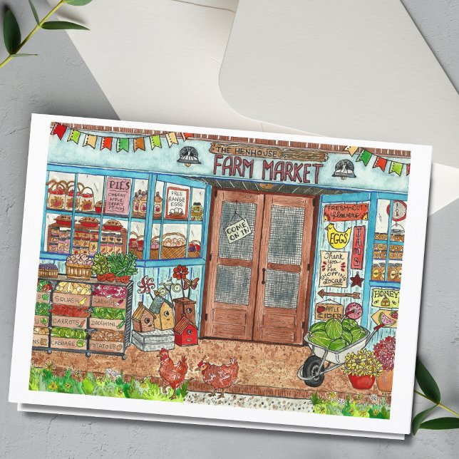 Carte d'aquarelle Summer Farmer's Market (Créateur téléchargé)