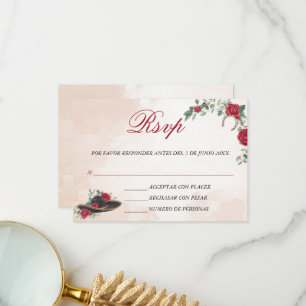 Carte d'aquarelle Tarjeta RSVP Mariachi Charra