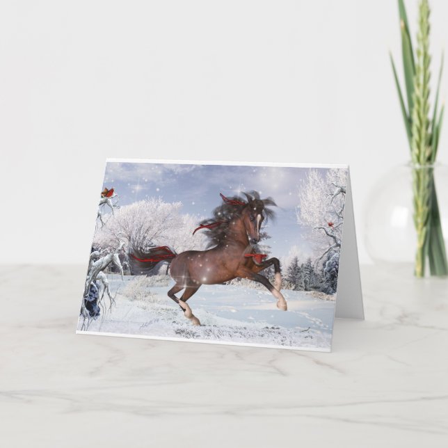 Carte d'Arabe de cheval de Noël (Devant)