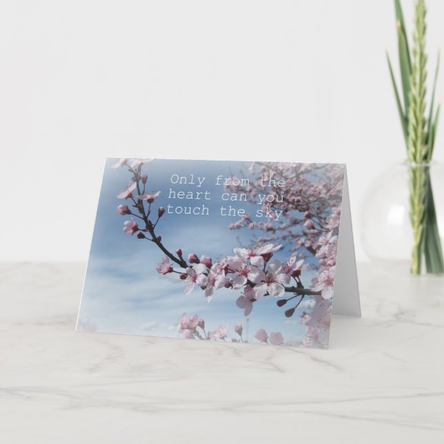 Carte d'arbre à fleurs Zen Cherry Blossom (Devant)