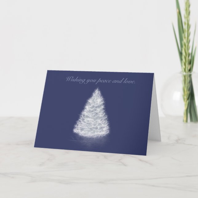 Carte d'arbre de Noël blanche marine (Devant)