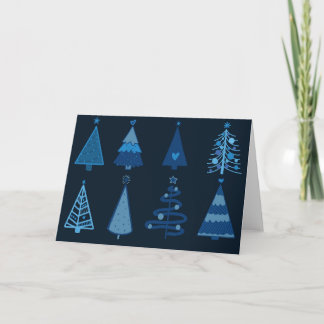 Carte d'arbre de Noël bleu