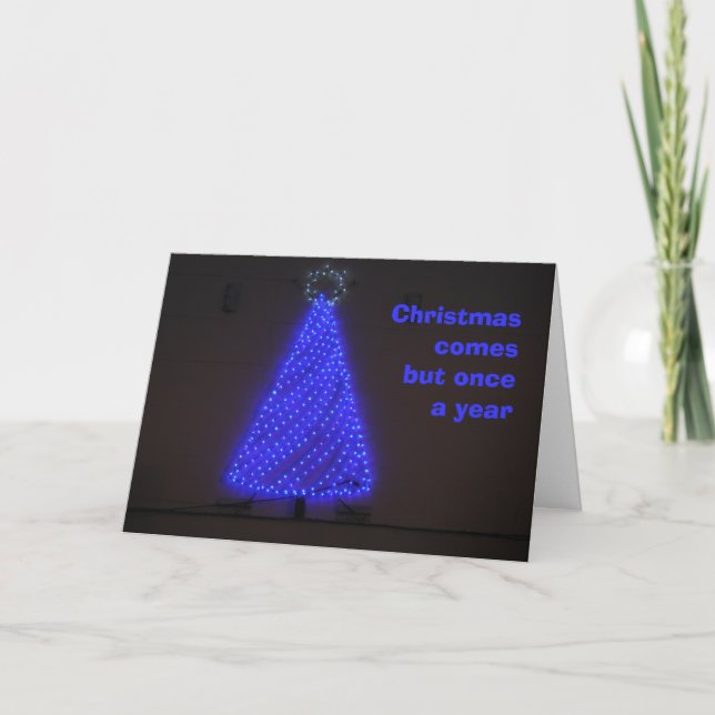 Carte d'arbre de Noël bleu (Devant)
