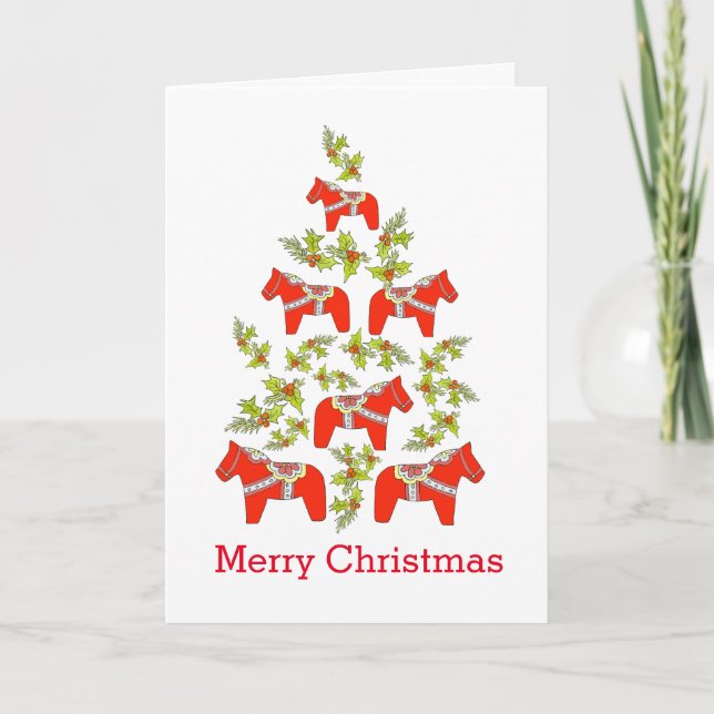 Carte d'arbre de Noël Dala Horse (Devant)
